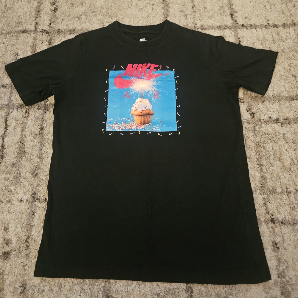 Nike Black Tee with Blue Graphic